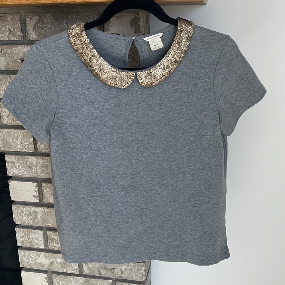 Club Monaco Top with Gold Sequins